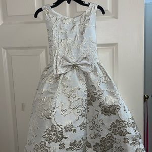 Girls Gold floral dress